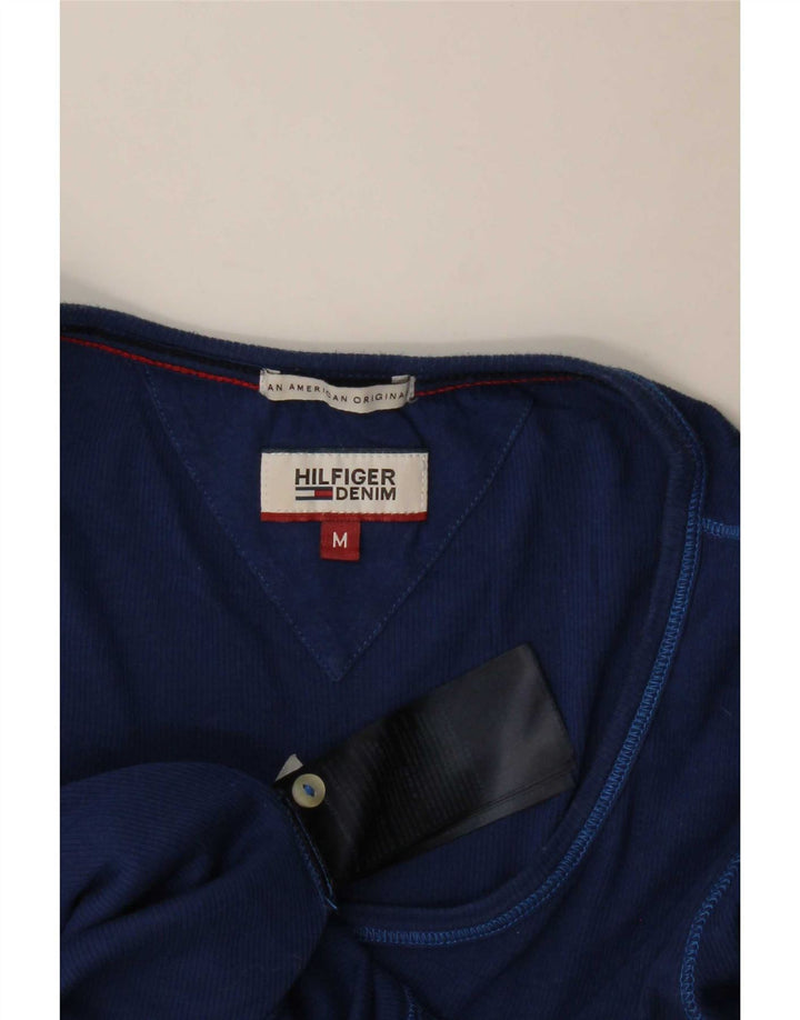 Tommy Hilfiger Donna Top Manica Lunga UK 12 Medio Blu Navy