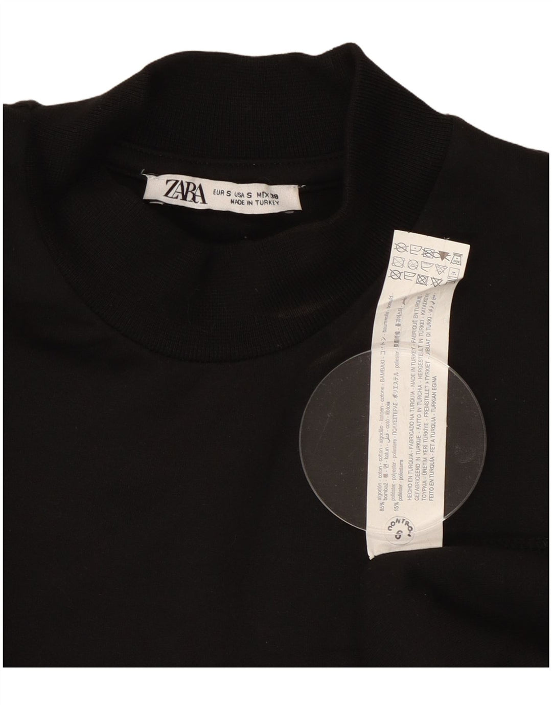 Zara Mens Sweatshirt Jumper Small Black Cotton