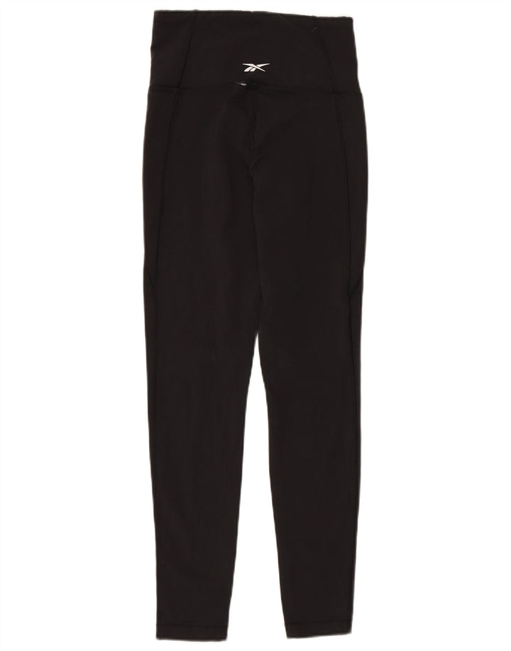 REEBOK Damen Leggings UK 8/10 Small Schwarz