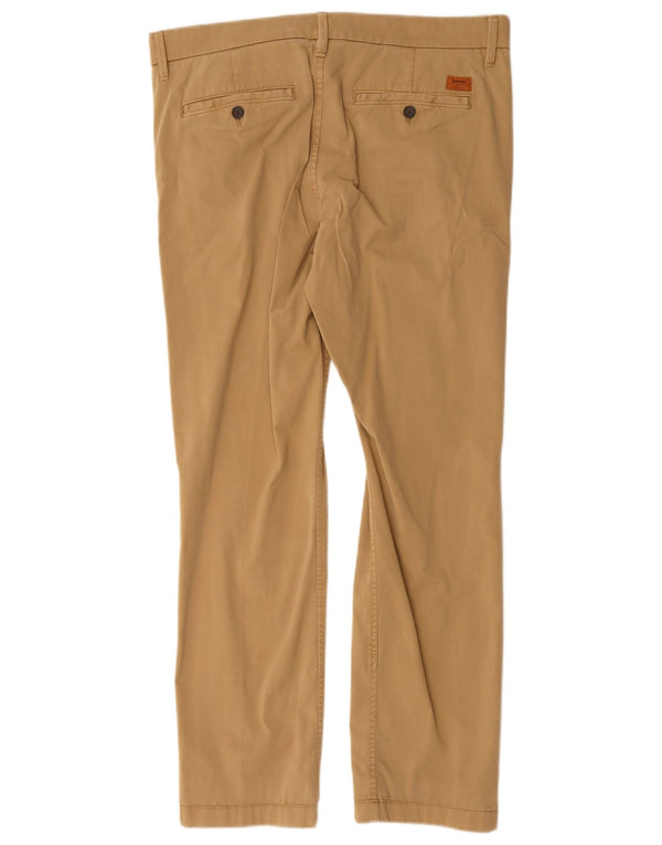 Timberland Damen Gerade Chinohose W34 L29 Beige Baumwolle