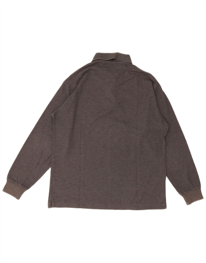 Fila Mens Long Sleeve Polo Shirt Small Grey Cotton