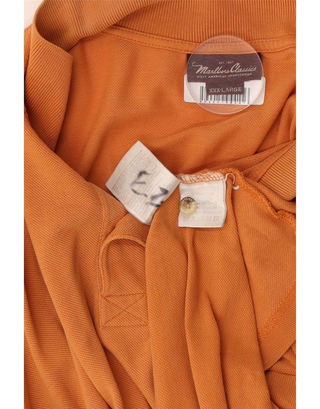 Marlboro Classics Mens Polo Shirt 3XL Orange Cotton