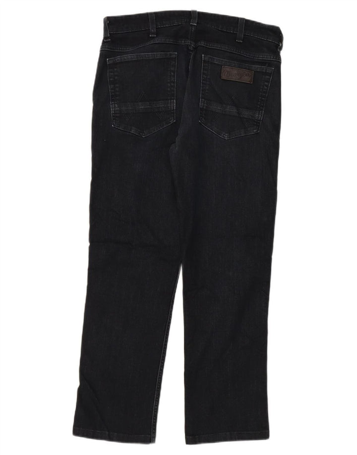 Wrangler Mens Straight Jeans W32 L28 Black Cotton