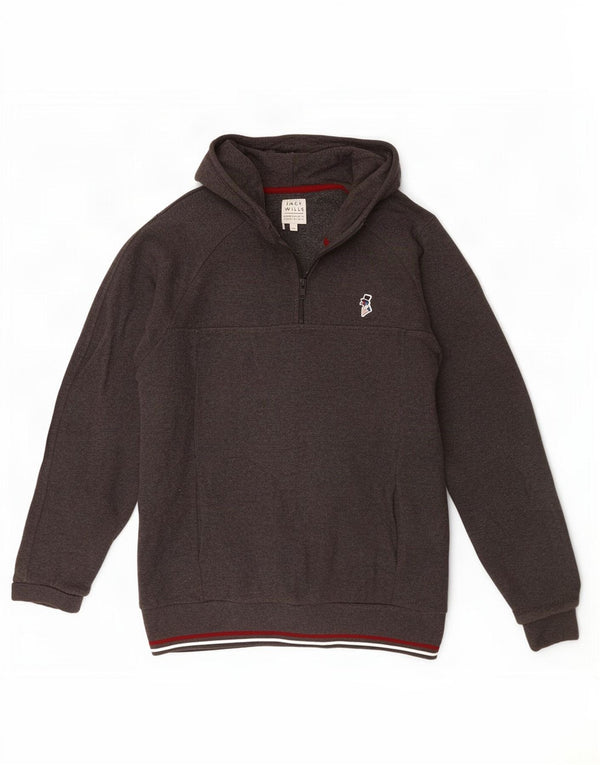 Maglione con cappuccio e zip da uomo Jack Wills XL in cotone grigio