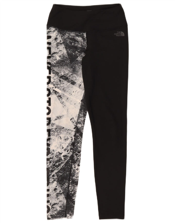 The North Face Womens Graphic Leggings UK 14 Medium Black Colourblock