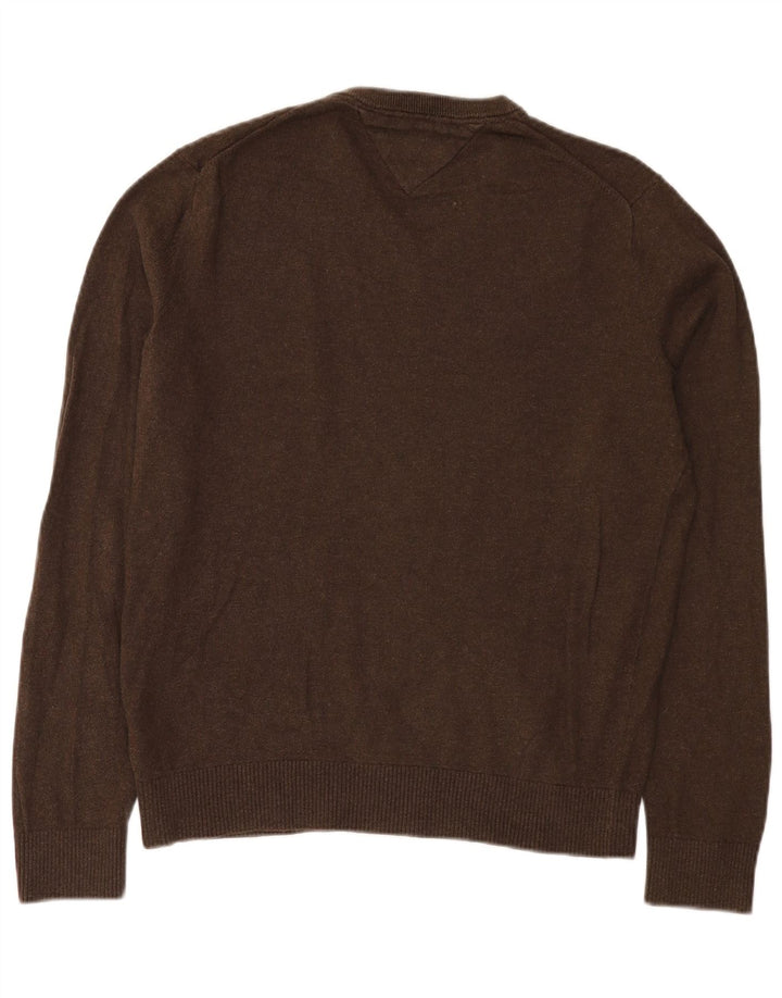 Tommy Hilfiger Herre V-hals sweater Medium Brun Bomuld