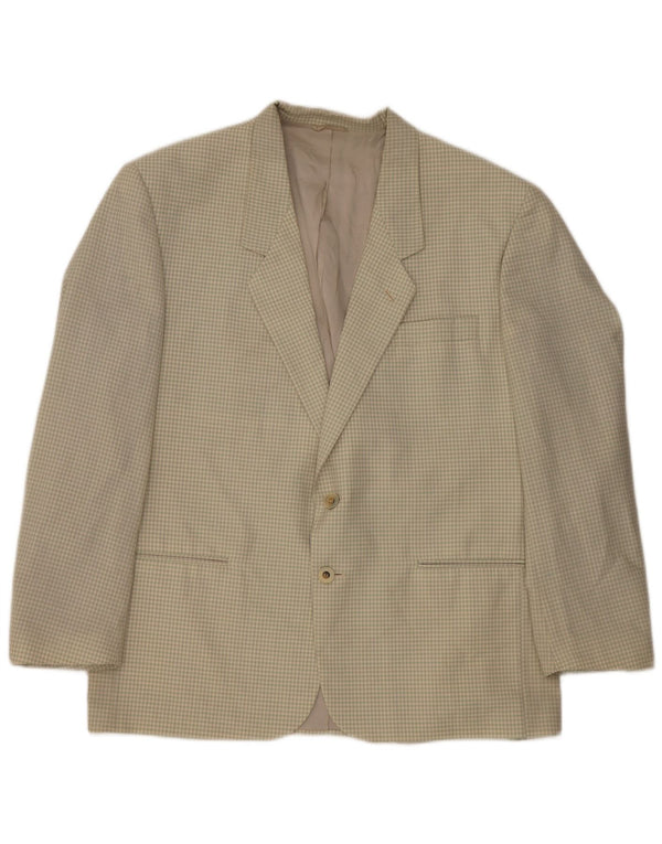 Giacca blazer a 2 bottoni da uomo Chelsea IT 54 2XL Lana vergine a quadretti beige