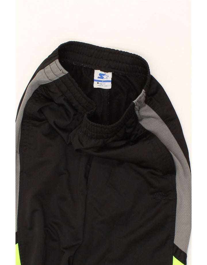 STARTER Boys Tracksuit Trousers 10-11 Years Large Black Colourblock Vintage Starter and Second-Hand Starter from Messina Hembry 