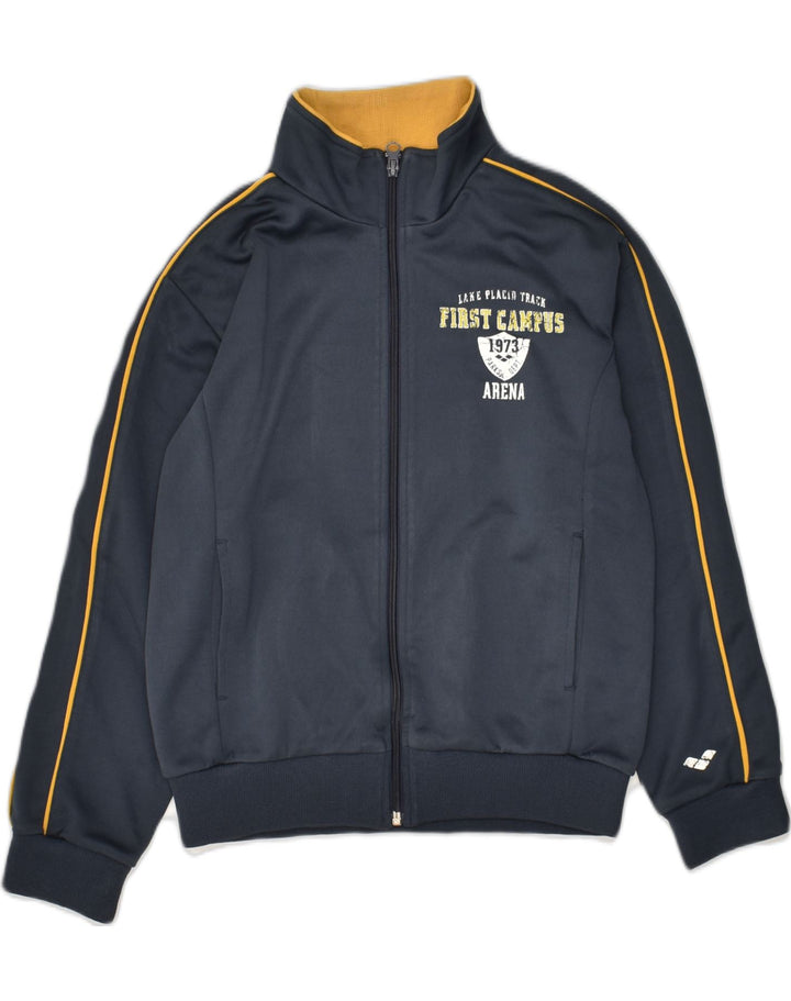 ARENA Boys Graphic Tracksuit Top Jacket 9-10 Years Navy Blue | Vintage Arena | Thrift | Second-Hand Arena | Used Clothing | Messina Hembry 