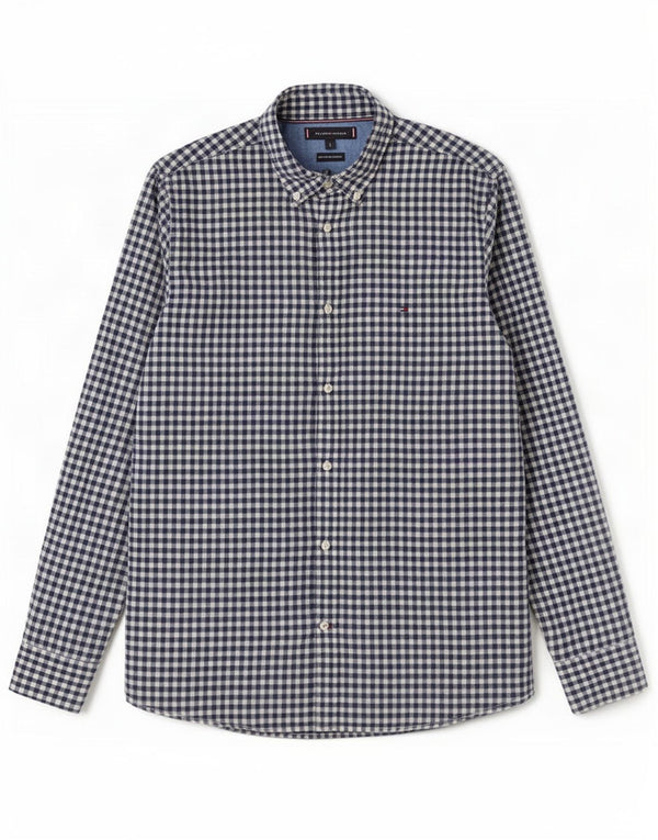 Ανδρικό πουκάμισο Tommy Hilfiger Large Navy Blue Gingham Cotton