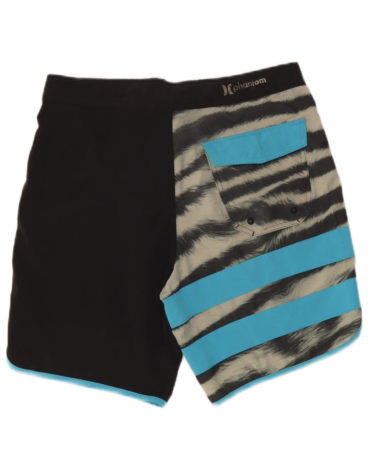 Hurley Mens Graphic Swimming Shorts Medium Black Striped