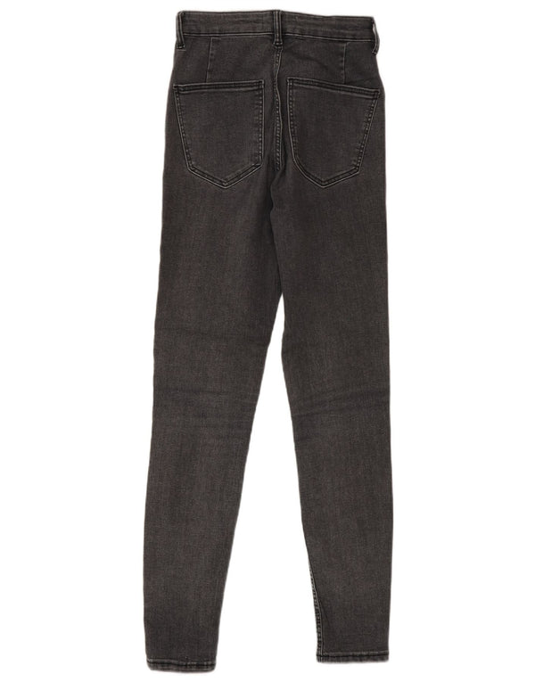 Zara Damen High Rise Skinny Jeans EU 36 XS W26 L28 Graue Baumwolle