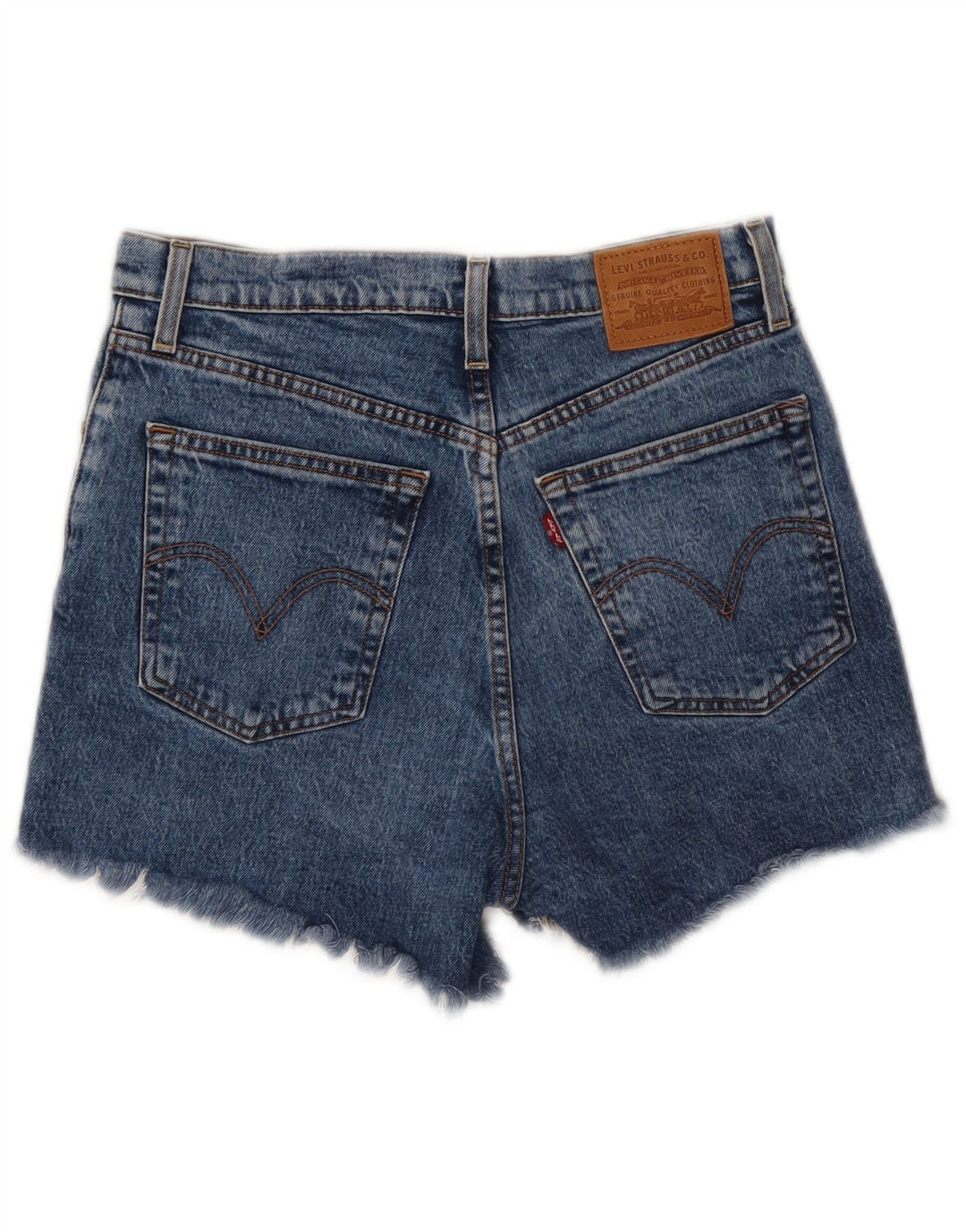 Levi's Damen Ribcage Denim Shorts W28 Mittelblaue Baumwolle