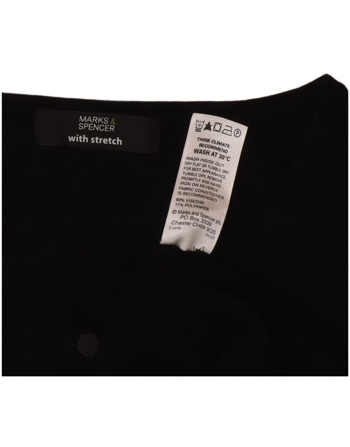 Marks & Spencer Dame Cardigan Sweater UK 12 Medium Black Viscose
