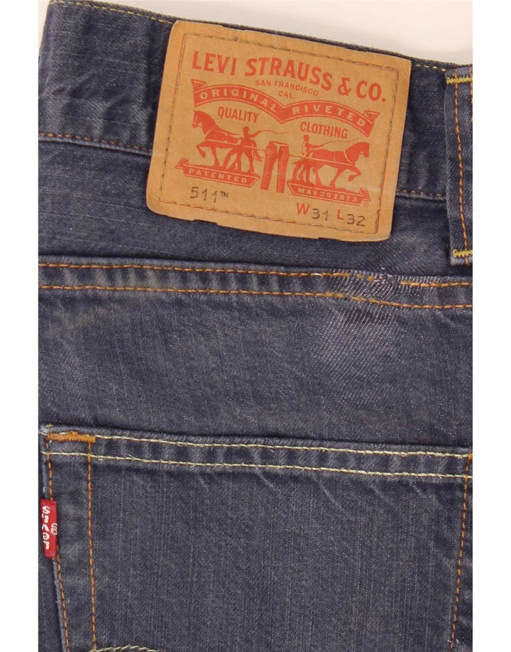 Levi's Mens 511 Slim Jeans W31 L32 Navy Blue Cotton