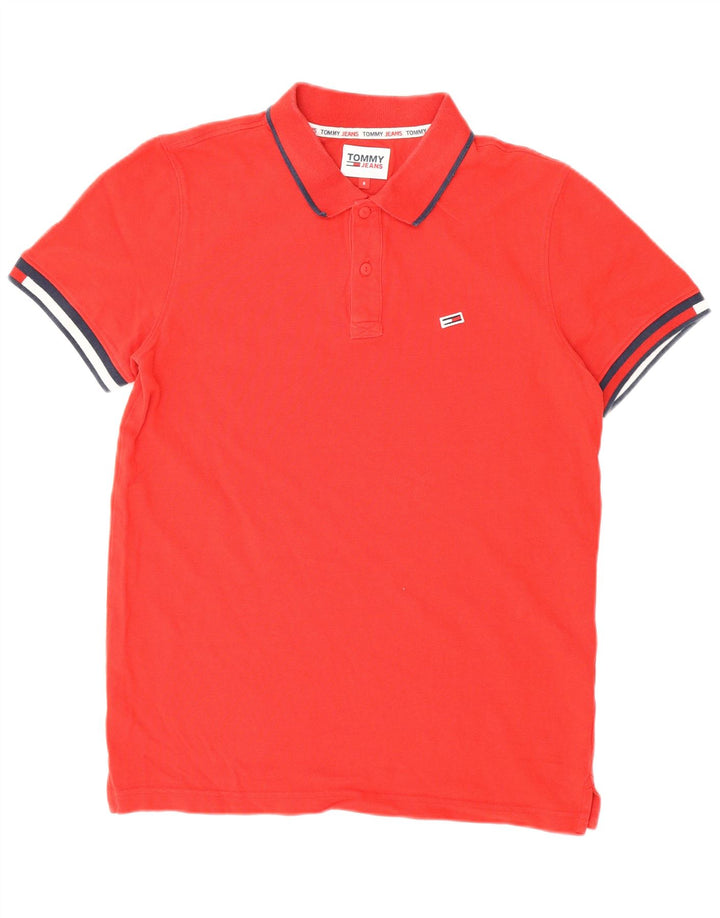Tommy Hilfiger Mens Polo Shirt Small Red Cotton