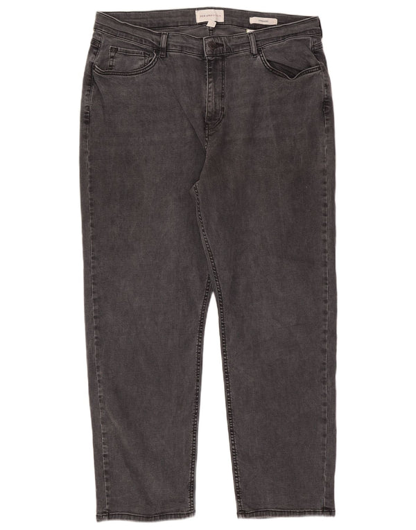 Marks & Spencer Dame Per Una Straight Jeans UK 20 2XL W40 L28 Sort