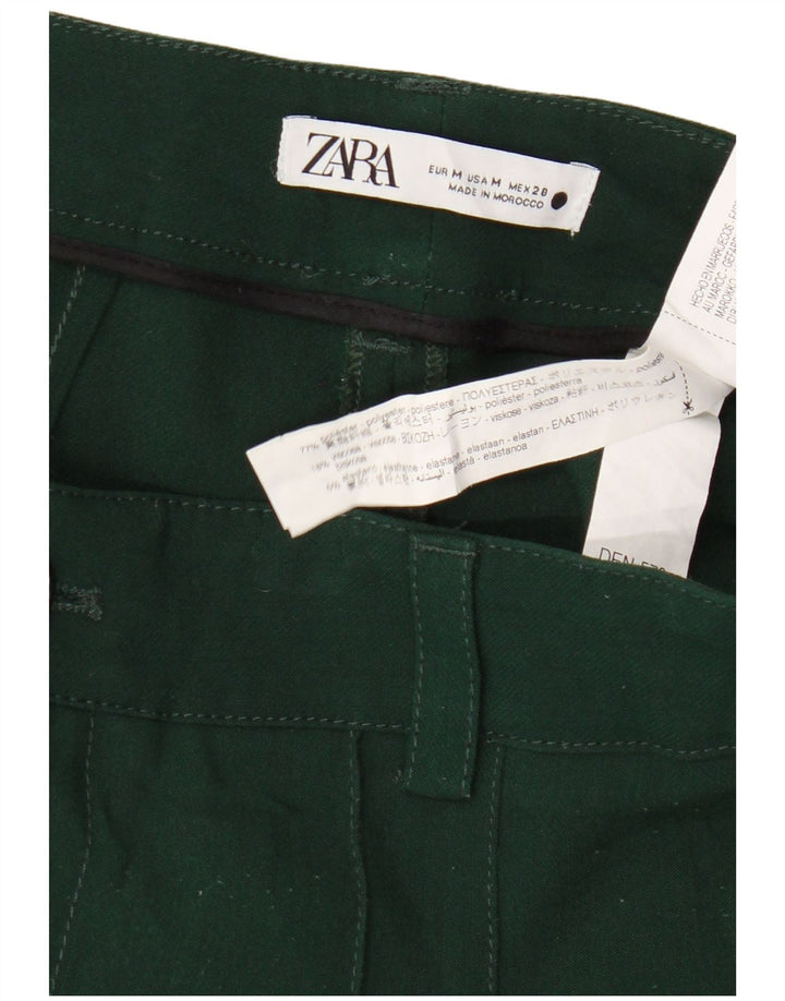 Pantaloni casual dritti da donna Zara medi W28 L31 poliestere verde