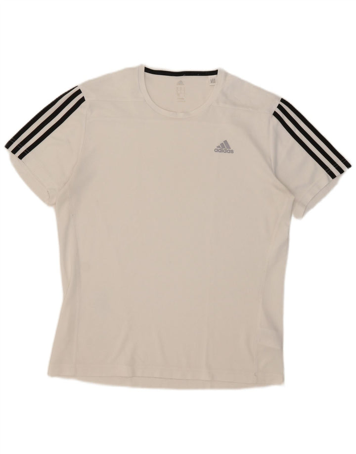 Adidas Mens Climalite T-Shirt Top Medium White Polyester