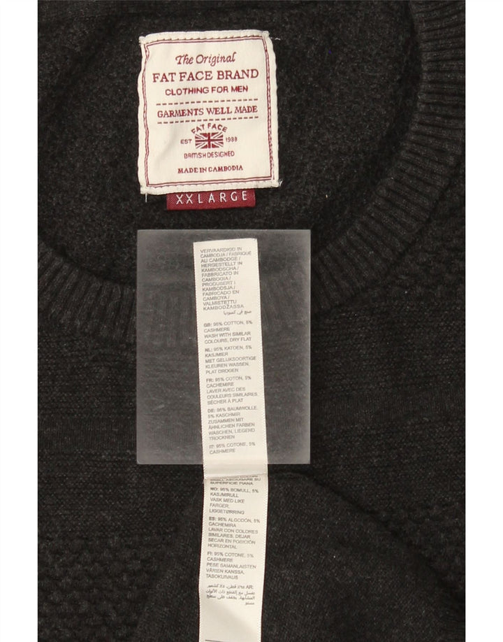 Fat Face Mens Crew Neck Jumper Sweater 2XL Grey Cotton