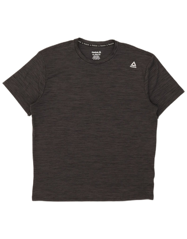 T-shirt Reebok da uomo Top XL poliestere chiazzato grigio