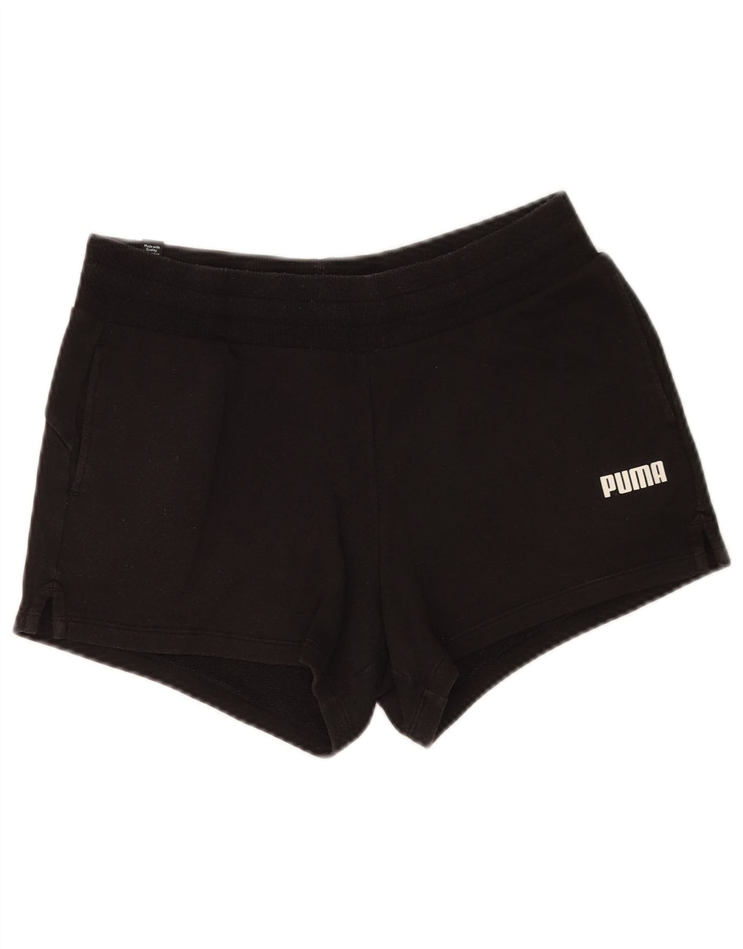 Puma Womens Sport Shorts UK 12 Medium Black Cotton