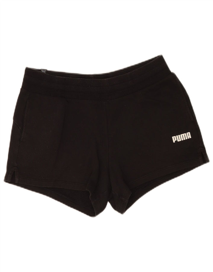 Puma Womens Sport Shorts UK 12 Medium Black Cotton