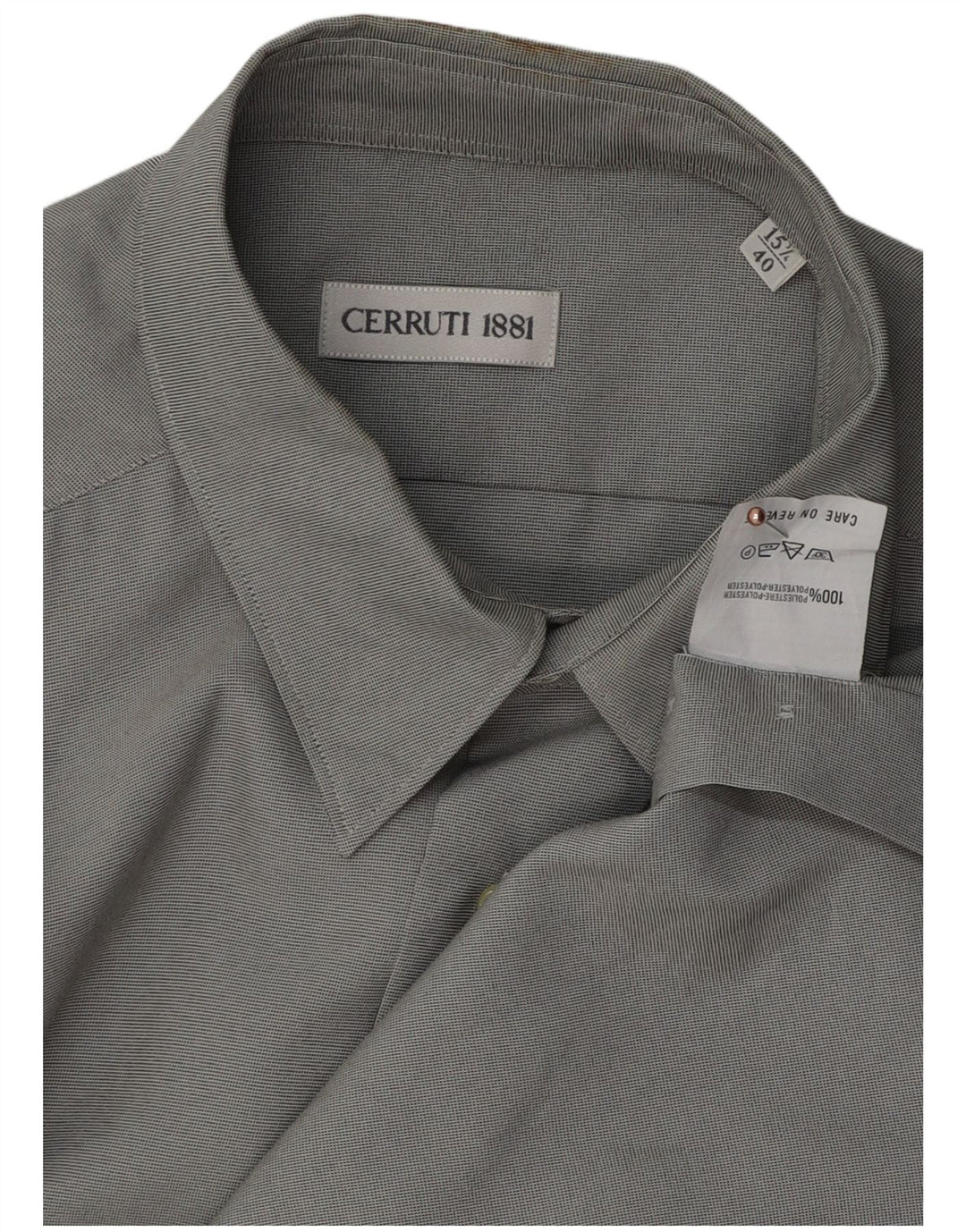 Cerruti 1881 Mens Shirt Size 40 15 1/2 Medium Grey Polyester