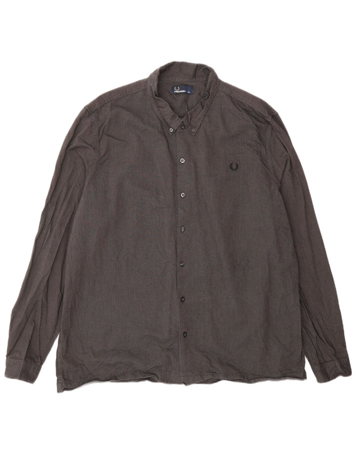 Fred Perry Mens Shirt 2XL Grey Cotton