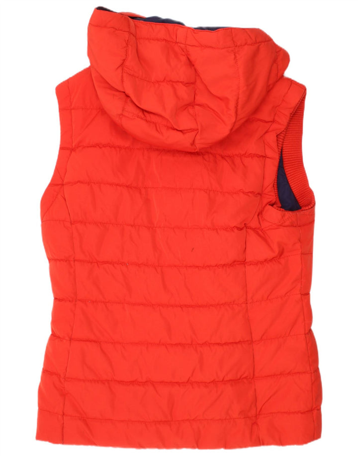 JACK WILLS Womens Hooded Padded Gilet UK 8 Small  Red Polyester