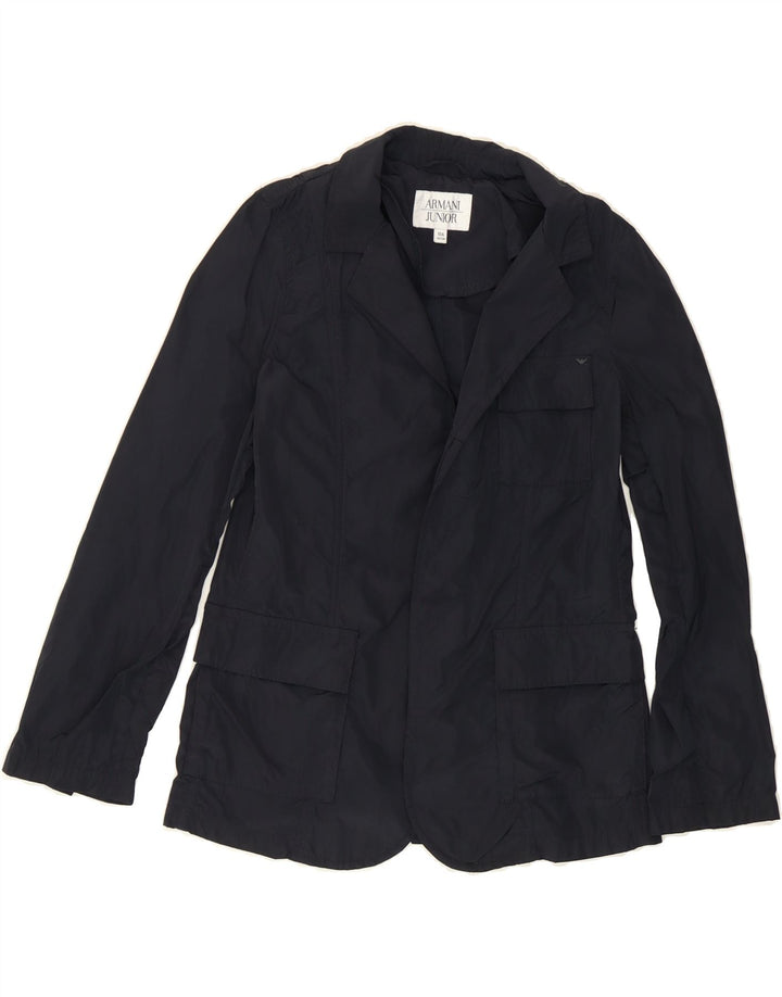 ARMANI JUNIOR Girls Utility Jacket 9-10 Years Navy Blue Polyester Vintage Armani Junior and Second-Hand Armani Junior from Messina Hembry 