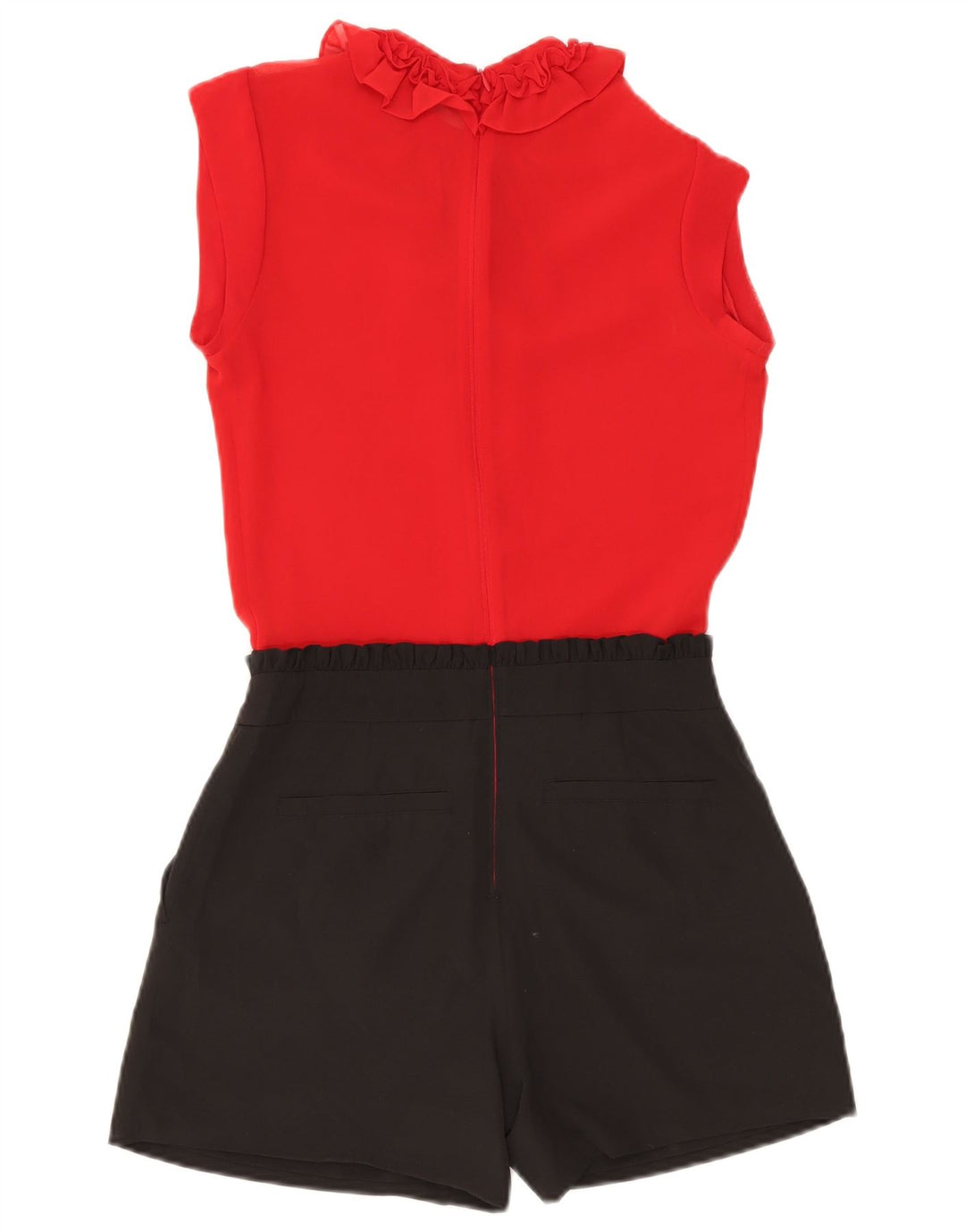 Ted Baker Womens Ruffle Front Playsuit Size 0 2XS Red Colourblock Polyester