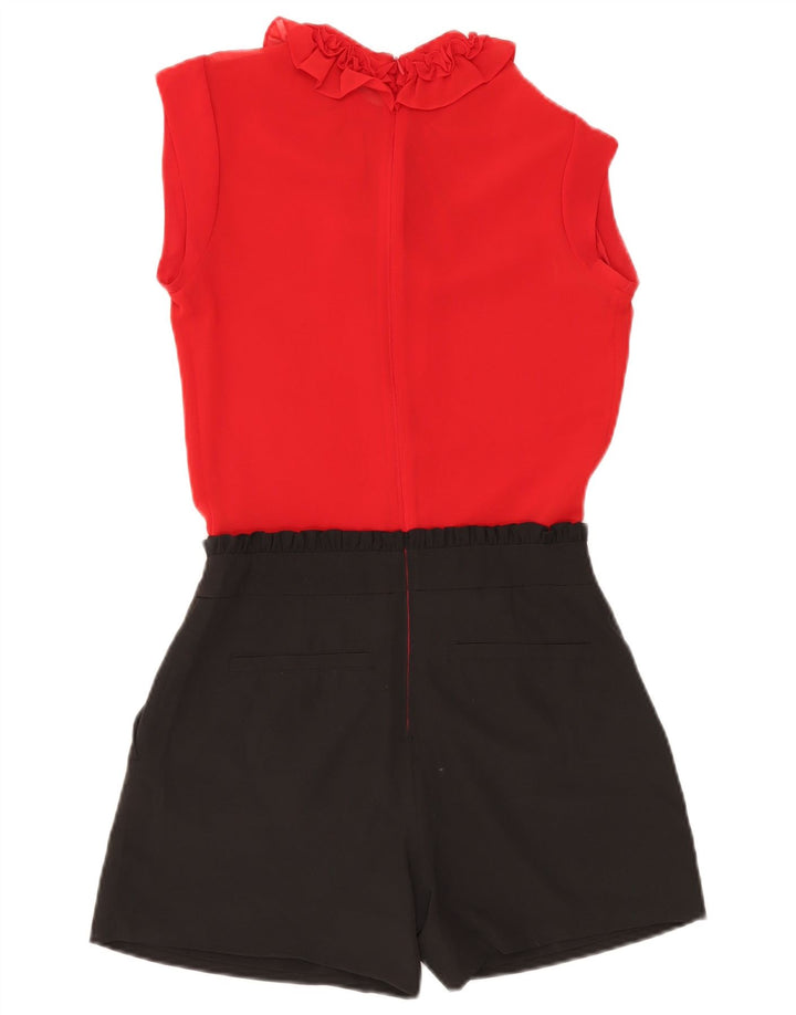 Ted Baker Womens Ruffle Front Playsuit Size 0 2XS Red Colourblock Polyester