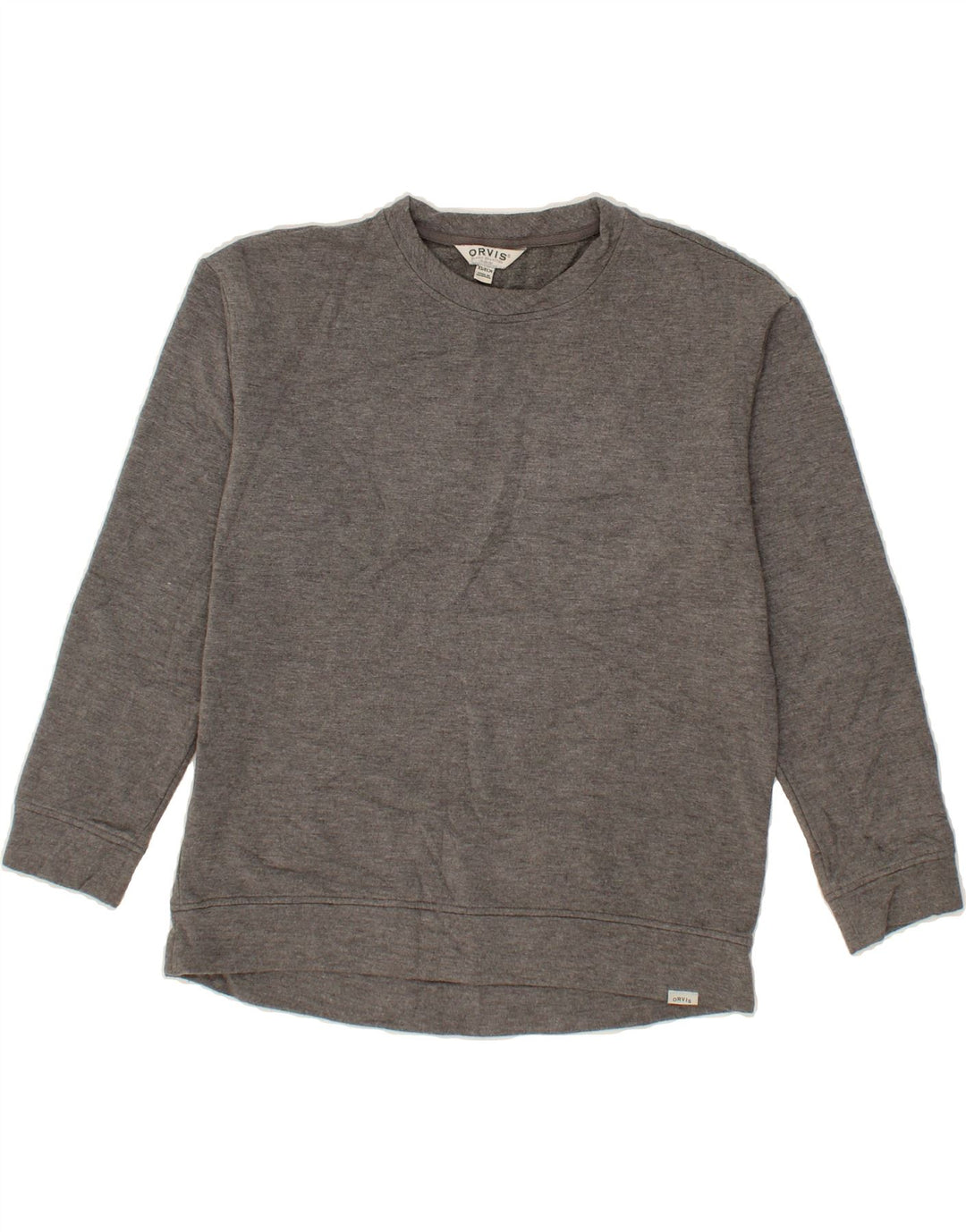 ORVIS Womens Oversized Sweatshirt Jumper UK 6 XS Grey Modal Vintage Orvis and Second-Hand Orvis from Messina Hembry 