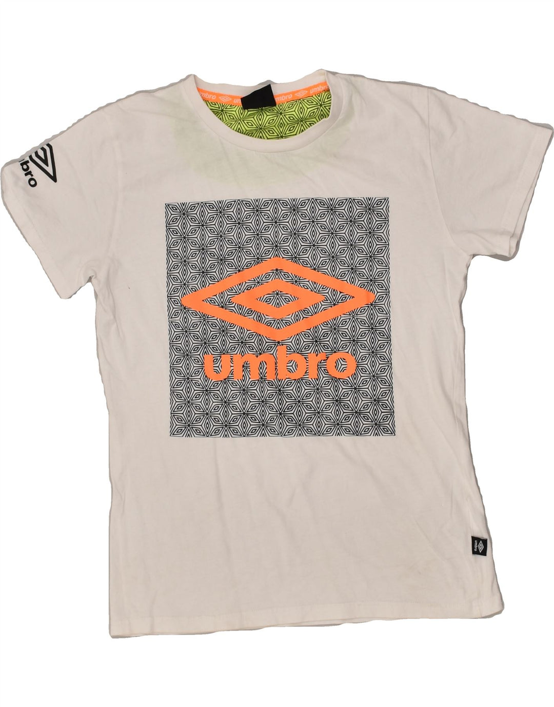 UMBRO Boys Graphic T-Shirt Top 13-14 Years XL White Cotton | Vintage Umbro | Thrift | Second-Hand Umbro | Used Clothing | Messina Hembry 