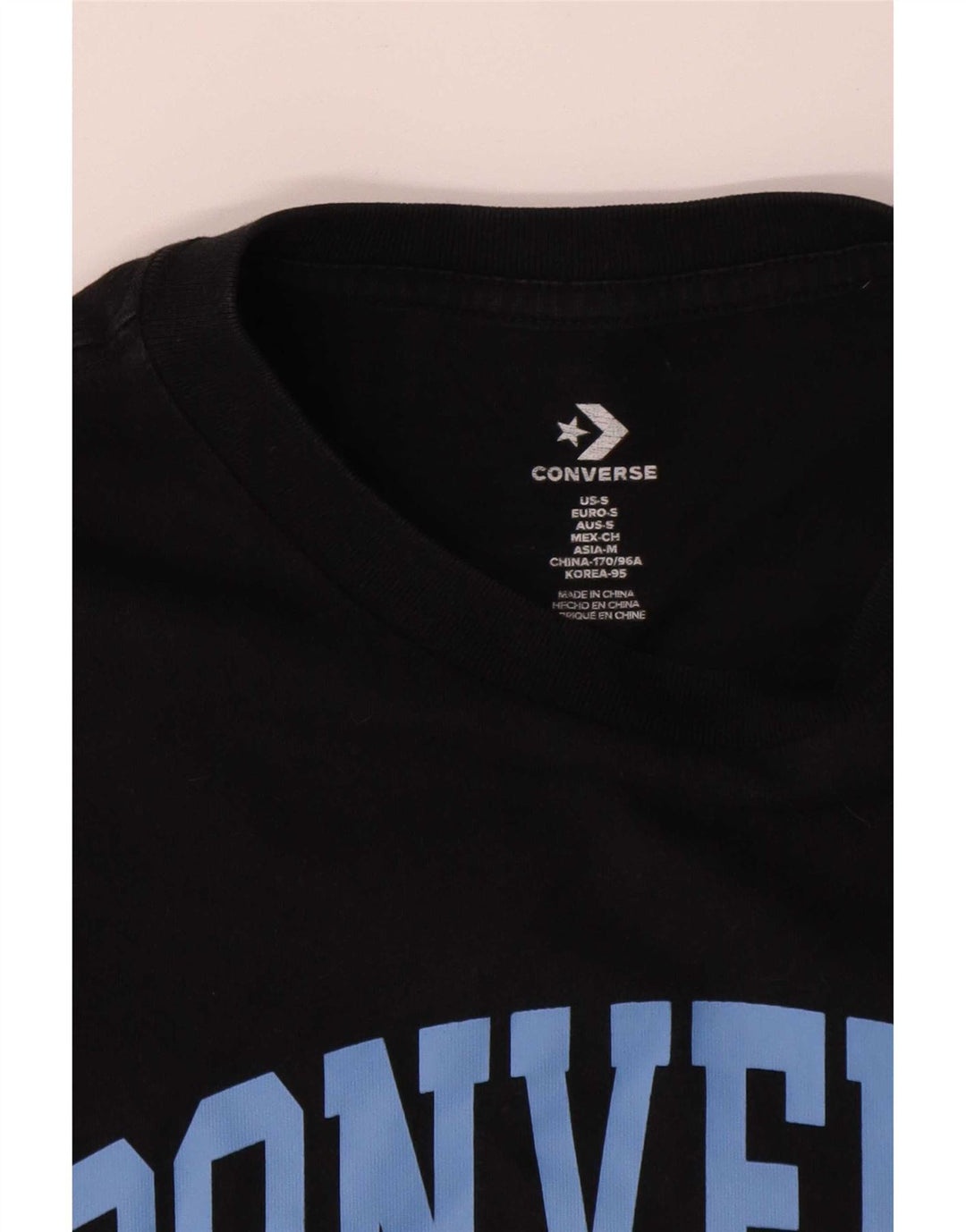 Converse Mens Graphic T-Shirt Top Small Black Cotton