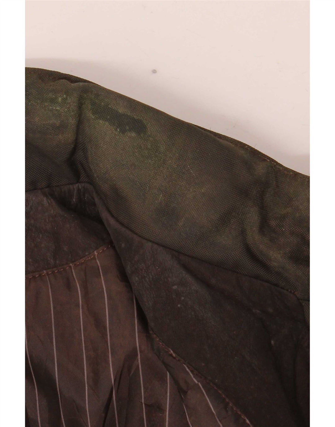Giacca in pelle vintage da uomo con cappuccio IT 52 grande marrone
