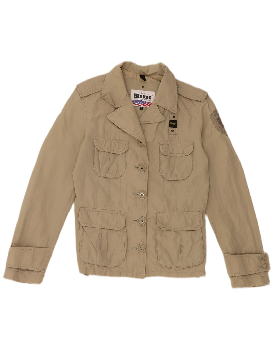 Blauer Chaqueta militar para mujer UK 10 Small Khaki