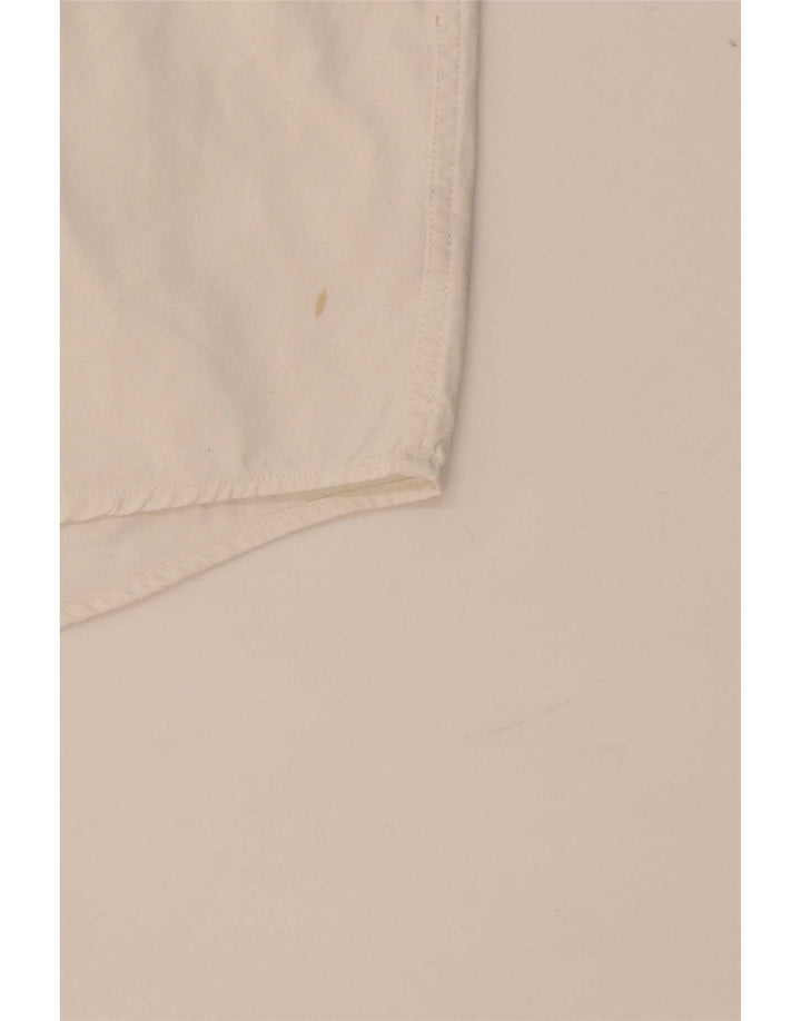 Lacoste Mens Short Sleeve Shirt Size 39 Medium White Cotton