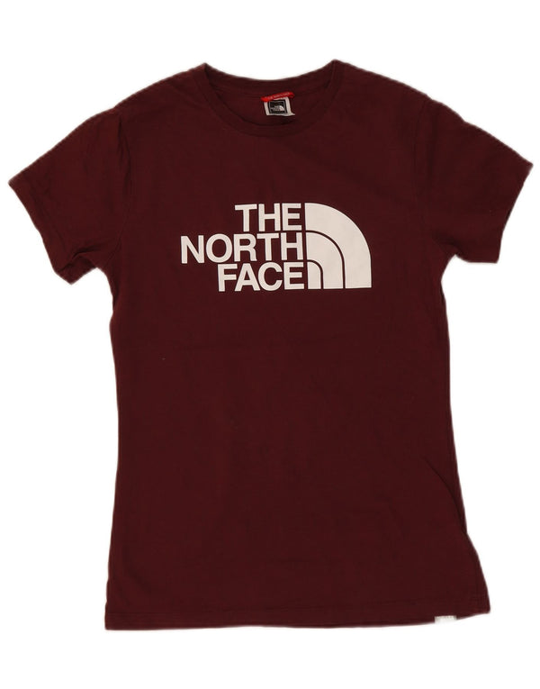 The North Face Kvinders Grafisk T-Shirt Top UK 8 Lille Bourgogne Bomuld