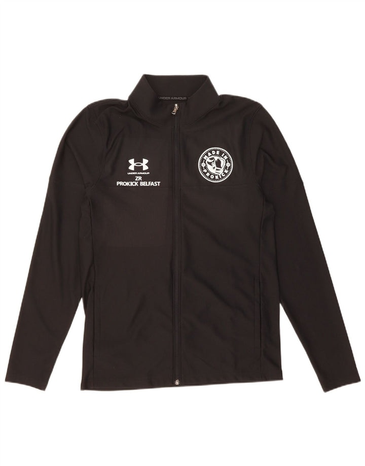 UNDER ARMOUR Mens Graphic Tracksuit Top Jacket Small Black Polyester