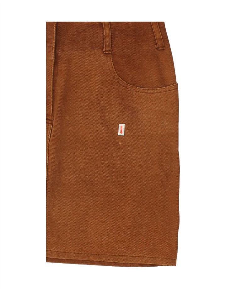 VINTAGE Womens Denim Skirt EU 40 Medium W28 Brown Cotton