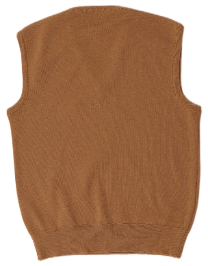 Vintage Mens Vest Tank Top IT 48 Medium Beige Wool