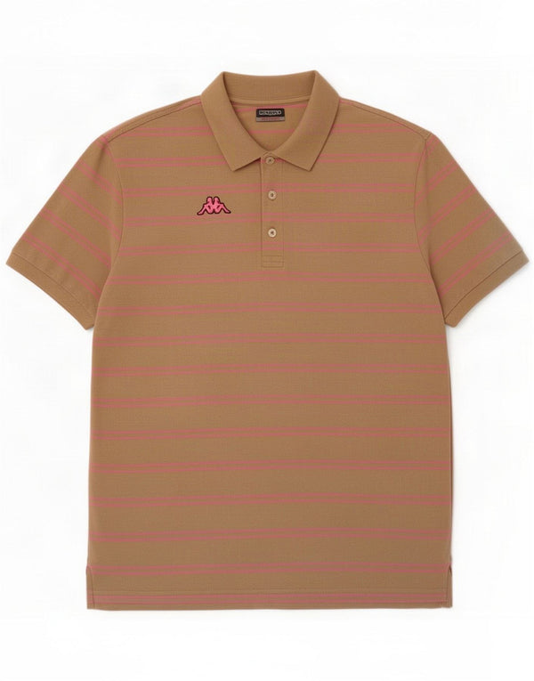 Polo Kappa pour homme 2XL en coton rayé beige