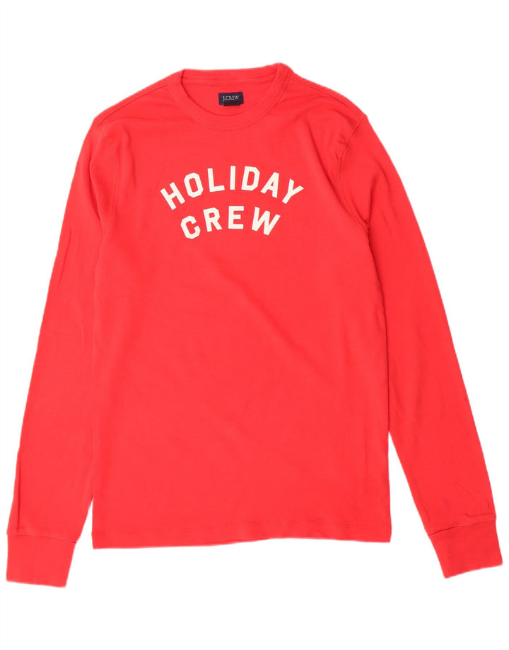 J. Crew Mens Graphic Top Long Sleeve Medium Red Cotton