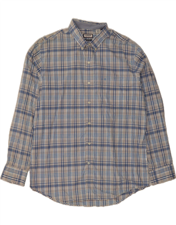 IZOD Mens Shirt XL Grey Check Cotton Vintage Izod and Second-Hand Izod from Messina Hembry 