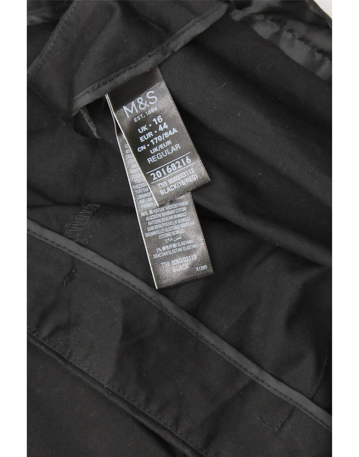 Marks & Spencer Womens Regular Capri Trousers UK 16 Large W34 L21 Black