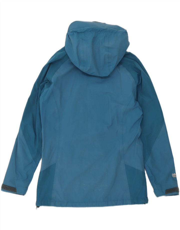 Berghaus Womens Hooded Oversized Rain Jacket UK 10 Small Blue Colourblock