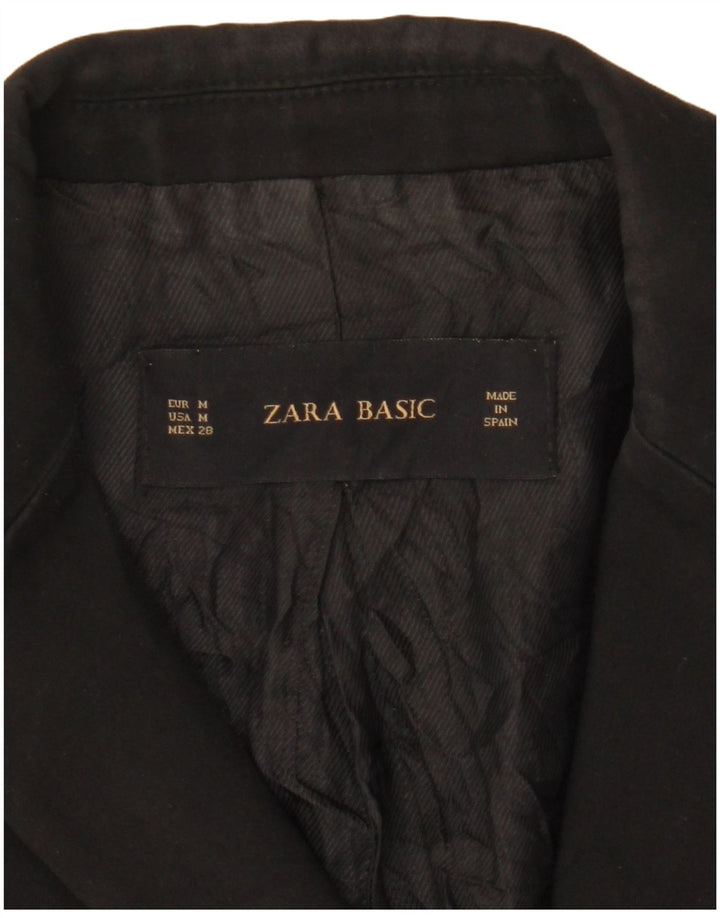 Zara Womens 1 Button Blazer Jacket UK 12 Medium Black