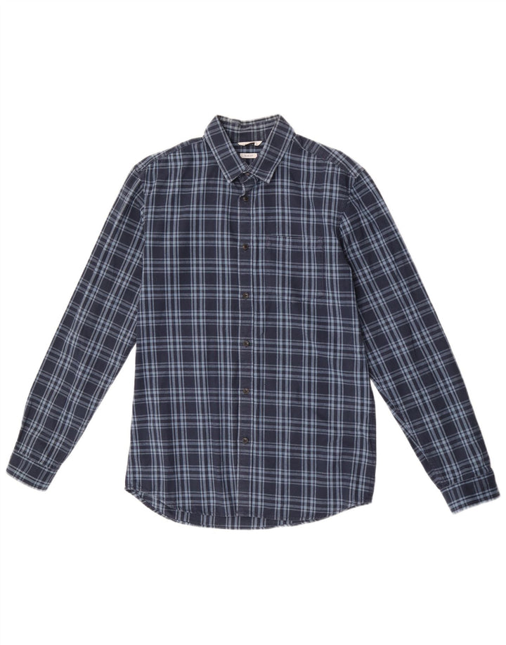 Jack & Jones Mens Slim Fit Flannel Shirt Medium Navy Blue Check